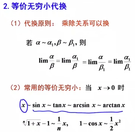 常用的等价无穷小1