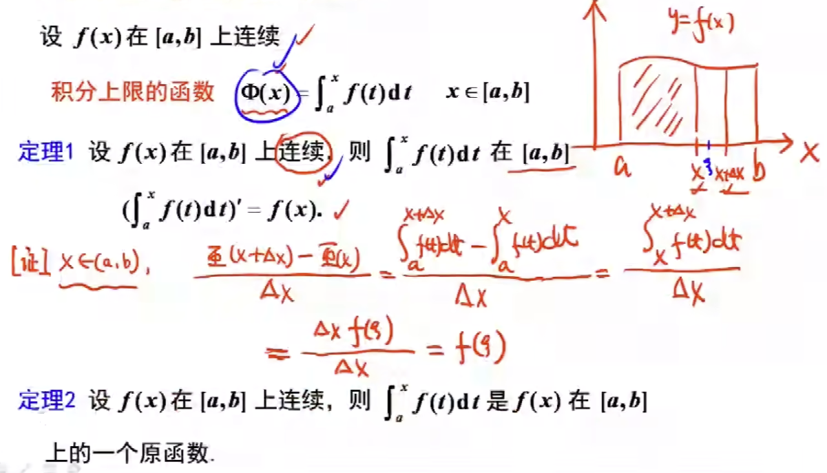 定积上限函数及其导数
